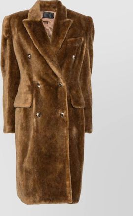 MUGLER double-breasted faux-fur jacket