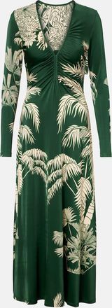 Johanna Ortiz Printed ruched jersey midi dress