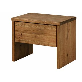 Massivmoebel24 Comodino in legno di Cerro 50x35x40 tabacco oliato jangali 329
