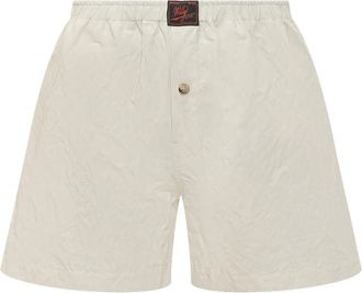 Willy Chavarria Shorts met elastische tailleband - Heren - Korte Broeken - Wit - L - Korte Broeken
