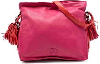 Loewe Pre-owned Cross Body Bags, female, Pink, Size: ONE SIZE Pre-owned Leather Crossbody Bag