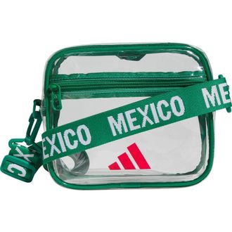 adidas Originals Mexico Clear Crossbody Bag in Bold Green/Better Scarlet at Nordstrom