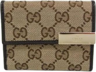 Gucci Pre-owned Wallets, female, Beige, Size: ONE SIZE Pre-owned Tri-fold Wallet