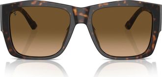 Ferrari 56mm Polarized Square Sunglasses in Havana /Polar Brown Gradient at Nordstrom