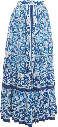 Dolce & Gabbana Gonna lunga con stampa - Bianco