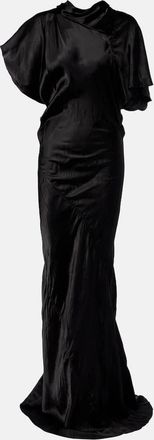 Rick Owens Abito lungo Seb in raso drappeggiato