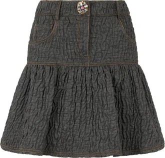 Moschino Rokken, Dames, Grijs, S, Katoen, Rok met ruches
