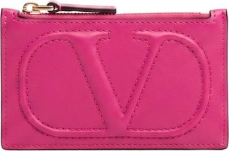 Valentino Garavani Kaarthouder - Dames - Portefeuilles - Roze - ONE Size - Leer - Accessoires
