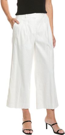 Brooks Brothers Linen Blend Cropped Wide Leg Pant