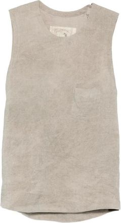 Ziggy Chen Sleeveless Tops, male, Gray, Size: L Curved Hem T-shirt