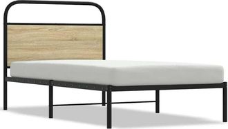 vidaXL Bed Frame Without Mattress 90x200 cm Sonoma Oak Engineered Wood Vidaxl