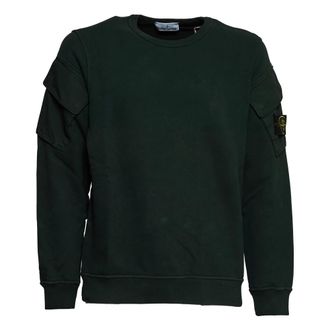 Stone Island Sweatshirts, male, Green, Size: XL Green Sweatshirt Aw25 Casual Style