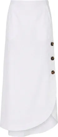 Max Mara Viscose and Linen Canvas Skirt - White
