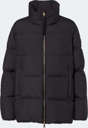 Moncler Leather-trimmed down jacket