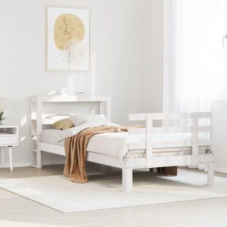 vidaXL Bed Frame with Headboard without Mattress White 90x200 cm Vidaxl