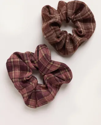Fat Face FatFace Multi 2 Pack Check Scrunchies