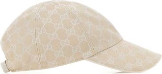 Gucci Womens Cap Gg Fabric Baseball Beige