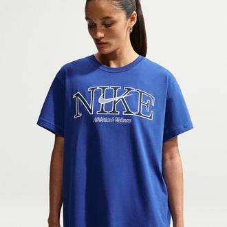 Nike Womens Nike Sportswear Classic Oversized T-Shirt in Blue | IM6396-417