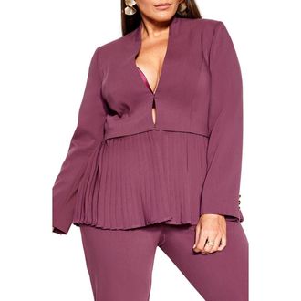 City Chic Sadie 2-in-1 Blazer in Roseberry at Nordstrom Rack, Size Xxl/24W
