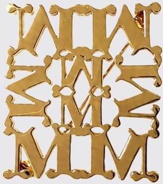 Max Mara Spilla Pioppo in metallo cromato con design a monogramma