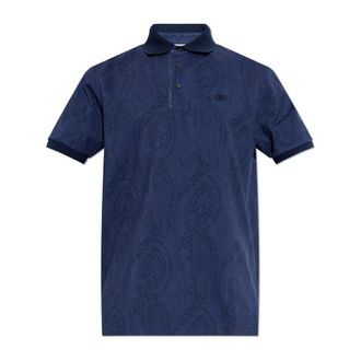 Etro Etro, Polo Shirts, male, Blue, Size: XL Polo with logo patch
