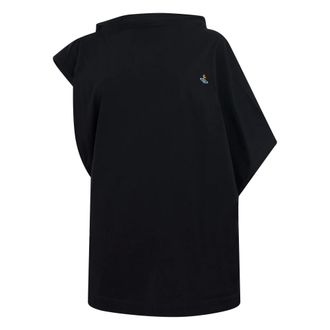 Vivienne Westwood Tops, Dames, Zwart, S, Katoen, Oversized Asymmetrisch T-shirt