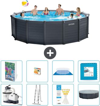 Intex Piscina Graphite Panel Redonda - 478x124 Cm - 9-piezas S570