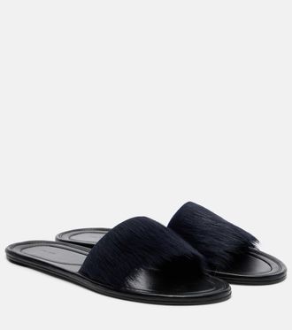 The Row Malick calf hair slides