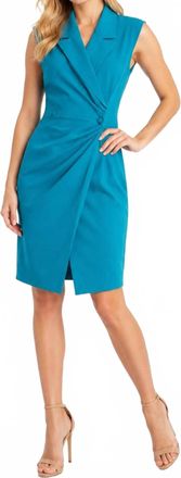 Nicole Miller Sleeveless Jacket Dress In Crystal Teal