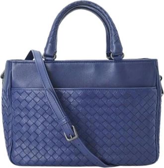 Bottega Veneta Pre-owned Handbags, female, Blue, Size: ONE SIZE Pre-owned Intrecciato Handbag