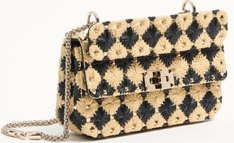 Valentino Garavani Borsa Piccola Valentino Garavani Rockstud Spike Ricamata In Rafia Donna NATURALE UNI