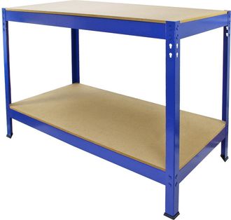 MonsterShop Monster Racking - Banco De Trabajo Mesa De Garaje Sin Tornillos Azul/ Estanter&iacute;a De Almacenamiento De Metal Herramientas De Bricolaje Bancos De Trabaj