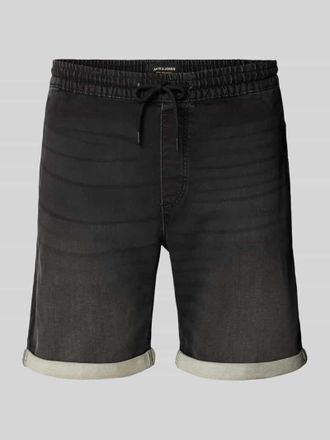 Jack & Jones Regular Fit Jeansshorts mit elastischem Bund Modell RICK in Dunkelgrau, Gr&ouml;&szlig;e L