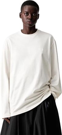 Yohji Yamamoto Logo Long Sleeve Tee - Dames - Longsleeves - Wit - S - Katoen - Tops