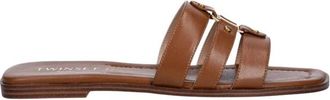 Twinset Sandalias de Piel - Shoes - Mujer - Marr&oacute;n - 37 EU