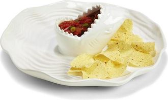 Two's Company Great White Chip & Dip Bowl