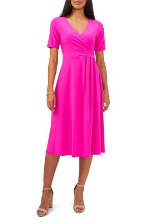Chaus V-Neck Dress in Fiercely Fuchsia at Nordstrom, Size X-Large
