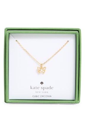 Kate Spade New York butterfly pendant necklace in Clear/Gold at Nordstrom Rack