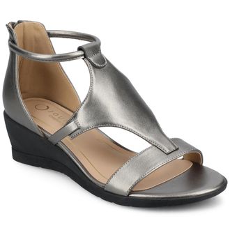 Journee Collection Women & apos;s Trayle Medium and Wide Width Wedge Sandals