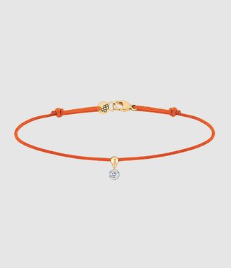 LA BRUNE & LA BLONDE Bracelet BB Cordon Orange Or Jaune Diamant Brillant