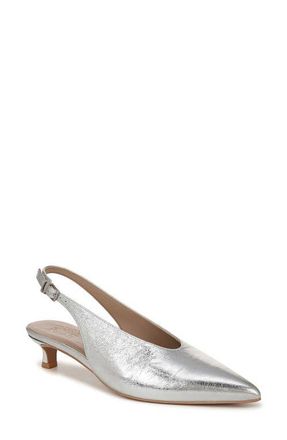 Naturalizer Nicolette Slingback Pointed Toe Kitten Heel Pump in Silver at Nordstrom, Size 5.5