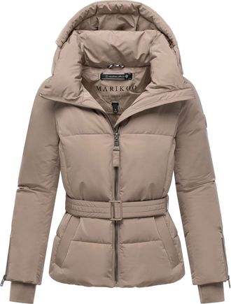Marikoo dames gewatteerde jas Aleyna met tailleceintuur & magneetsluitingen