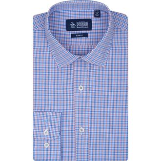 Original Penguin Slim Fit Breezy Check Dress Shirt in Pink at Nordstrom Rack, Size 15 - 32/33
