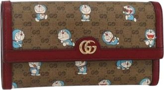 Gucci Pre-owned Wallets, female, Multicolor, Size: ONE SIZE Pre-owned Vintage Micro Small GG Canvas Long Wallet