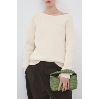 Mango Boat Neck Sweater in Ecru at Nordstrom, Size X-Small