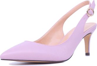 Castamere Womens Slingback Sandals Kitten Heels Ankle Strap Pointed Toe Court Shoes 2.6 in Heels Purple Light Pu Pumps UK 6.5