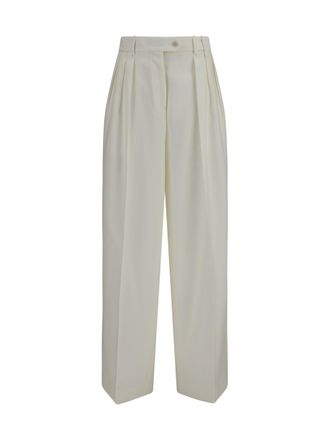 Calvin Klein Womens Pants Alexandra White Merino Wool Trousers