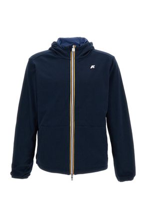 K-Way Reversible Short Jacket in Blue Cotton Interlock