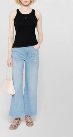 Maison Kitsun&eacute; logo cotton tank top sleeveless ribbed