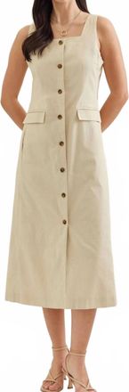 Entro Palmetto Midi Dress In Beige